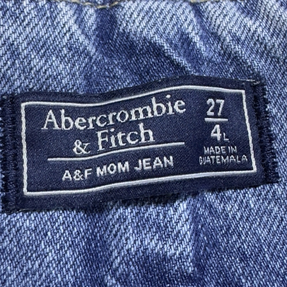 ABERCROMBIE & FITCH Pants Women's 27 Long Mom Jean Paperbag High Rise Denim Blue - Picture 9 of 11